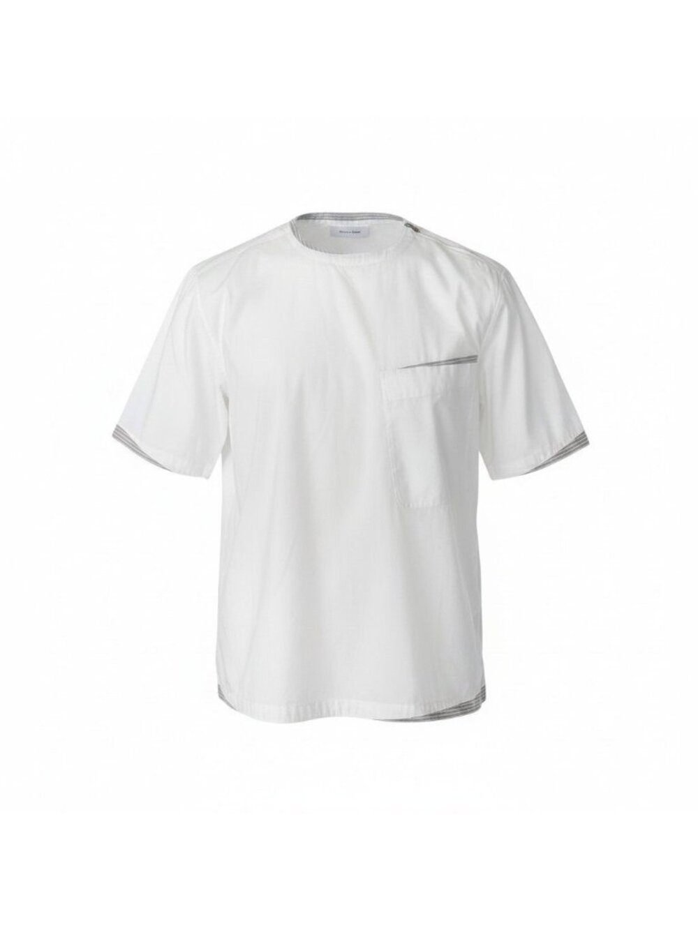 Hermes Short Sleeve Shirt Blouse Cotton Top 15.75 40 White